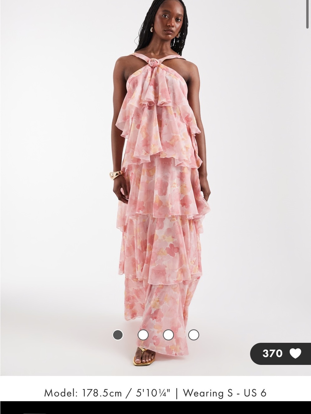 Vero Moda Pink Floral Tiered Halter Maxi Dress